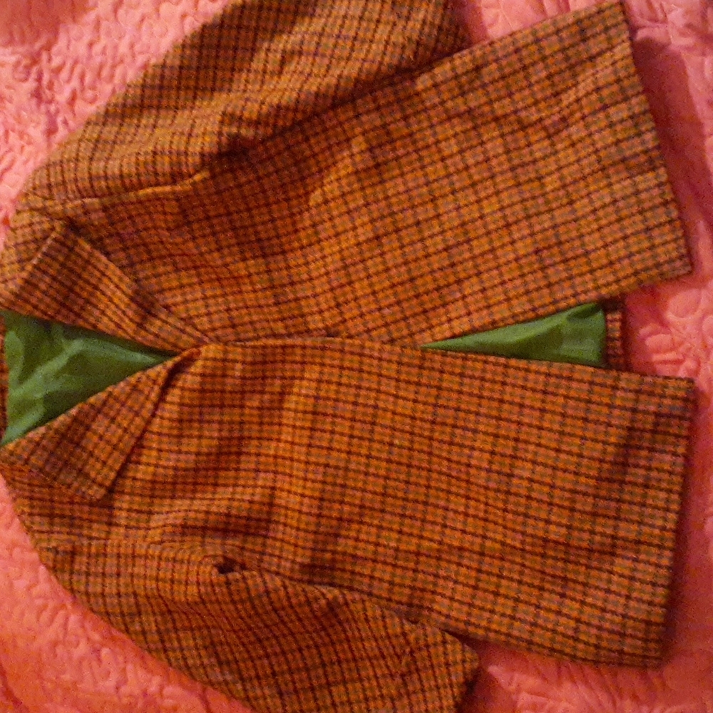 Vintage 1950s Orange Wool Tweed Jacket